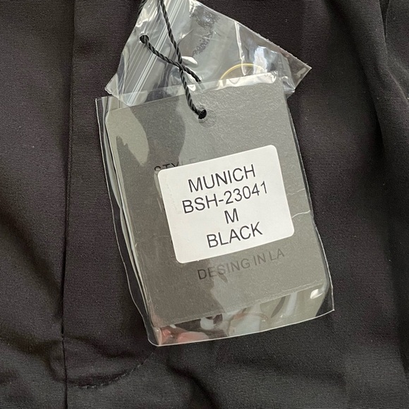 Balboa High Wait Black Shorts with Gold Buttons and Pockets - Size Medium - Picture 2 of 4